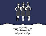 Front View Thumbnail - Blueberry & Ebony Will You Be My Bridesmaid Card - Girls Checkbox
