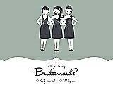Front View Thumbnail - Celadon & Ebony Will You Be My Bridesmaid Card - Girls Checkbox
