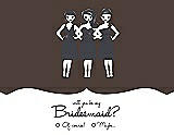 Front View Thumbnail - Chocolate & Ebony Will You Be My Bridesmaid Card - Girls Checkbox
