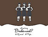 Front View Thumbnail - Latte & Ebony Will You Be My Bridesmaid Card - Girls Checkbox