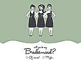 Front View Thumbnail - Mermaid & Ebony Will You Be My Bridesmaid Card - Girls Checkbox
