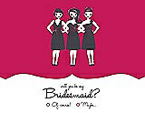 Front View Thumbnail - Posie & Ebony Will You Be My Bridesmaid Card - Girls Checkbox