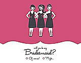 Front View Thumbnail - Rose Quartz & Ebony Will You Be My Bridesmaid Card - Girls Checkbox