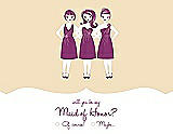 Front View Thumbnail - Corn Silk & Persian Plum Will You Be My Maid of Honor Card - Girls Checkbox