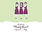 Front View Thumbnail - Honey Dew & Persian Plum Will You Be My Maid of Honor Card - Girls Checkbox