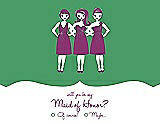 Front View Thumbnail - Juniper & Persian Plum Will You Be My Maid of Honor Card - Girls Checkbox