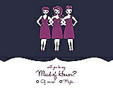 Front View Thumbnail - Navy Blue & Persian Plum Will You Be My Maid of Honor Card - Girls Checkbox