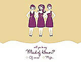 Front View Thumbnail - Buttercup & Persian Plum Will You Be My Maid of Honor Card - Girls Checkbox