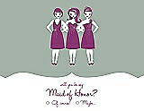 Front View Thumbnail - Celadon & Persian Plum Will You Be My Maid of Honor Card - Girls Checkbox