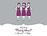Front View Thumbnail - Frost & Persian Plum Will You Be My Maid of Honor Card - Girls Checkbox