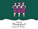 Front View Thumbnail - Hunter Green & Persian Plum Will You Be My Maid of Honor Card - Girls Checkbox