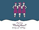 Front View Thumbnail - Marine & Persian Plum Will You Be My Maid of Honor Card - Girls Checkbox