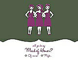 Front View Thumbnail - Moss & Persian Plum Will You Be My Maid of Honor Card - Girls Checkbox