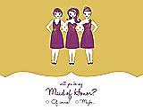 Front View Thumbnail - Marigold & Persian Plum Will You Be My Maid of Honor Card - Girls Checkbox