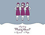 Front View Thumbnail - Platinum & Persian Plum Will You Be My Maid of Honor Card - Girls Checkbox