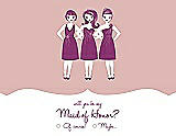 Front View Thumbnail - Petal Pink & Persian Plum Will You Be My Maid of Honor Card - Girls Checkbox
