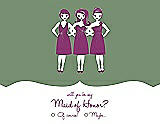 Front View Thumbnail - Sage & Persian Plum Will You Be My Maid of Honor Card - Girls Checkbox