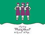 Front View Thumbnail - Shamrock & Persian Plum Will You Be My Maid of Honor Card - Girls Checkbox