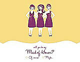 Front View Thumbnail - Sunflower & Persian Plum Will You Be My Maid of Honor Card - Girls Checkbox