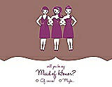 Front View Thumbnail - Toffee & Persian Plum Will You Be My Maid of Honor Card - Girls Checkbox