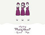 Front View Thumbnail - White & Persian Plum Will You Be My Maid of Honor Card - Girls Checkbox