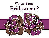 Front View Thumbnail - Cinnamon & Persian Plum Will You Be My Bridesmaid Card - 2 Color Flowers