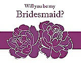 Front View Thumbnail - Paradise & Persian Plum Will You Be My Bridesmaid Card - 2 Color Flowers
