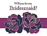 Front View Thumbnail - Amethyst & Persian Plum Will You Be My Bridesmaid Card - 2 Color Flowers