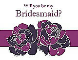 Front View Thumbnail - Concord & Persian Plum Will You Be My Bridesmaid Card - 2 Color Flowers