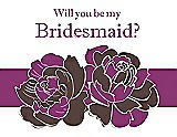 Front View Thumbnail - Drift Wood & Persian Plum Will You Be My Bridesmaid Card - 2 Color Flowers