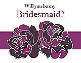 Front View Thumbnail - Eggplant & Persian Plum Will You Be My Bridesmaid Card - 2 Color Flowers