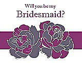 Front View Thumbnail - Lavender & Persian Plum Will You Be My Bridesmaid Card - 2 Color Flowers