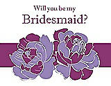 Front View Thumbnail - Pansy & Persian Plum Will You Be My Bridesmaid Card - 2 Color Flowers
