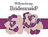 Front View Thumbnail - Rose - PANTONE Rose Quartz & Persian Plum Will You Be My Bridesmaid Card - 2 Color Flowers