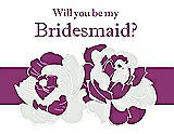 Front View Thumbnail - Starlight & Persian Plum Will You Be My Bridesmaid Card - 2 Color Flowers