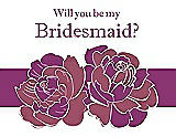 Front View Thumbnail - Tea Rose & Persian Plum Will You Be My Bridesmaid Card - 2 Color Flowers