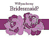 Front View Thumbnail - Tulip & Persian Plum Will You Be My Bridesmaid Card - 2 Color Flowers