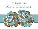 Front View Thumbnail - Antique Gold & Seaside Will You Be My Maid of Honor Card - 2 Color Flowers