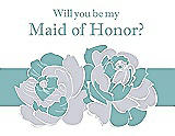 Front View Thumbnail - Dove & Seaside Will You Be My Maid of Honor Card - 2 Color Flowers
