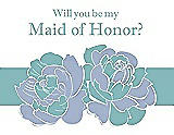Front View Thumbnail - Arctic & Seaside Will You Be My Maid of Honor Card - 2 Color Flowers