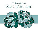 Front View Thumbnail - Emerald & Seaside Will You Be My Maid of Honor Card - 2 Color Flowers