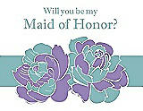 Front View Thumbnail - Pansy & Seaside Will You Be My Maid of Honor Card - 2 Color Flowers