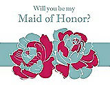 Front View Thumbnail - Posie & Seaside Will You Be My Maid of Honor Card - 2 Color Flowers