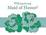 Front View Thumbnail - Shamrock & Seaside Will You Be My Maid of Honor Card - 2 Color Flowers