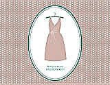 Front View Thumbnail - Pearl Pink & Pantone Turquoise Will You Be My Bridesmaid Card - Dress