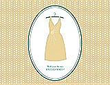 Front View Thumbnail - Buttercup & Pantone Turquoise Will You Be My Bridesmaid Card - Dress