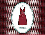 Front View Thumbnail - Claret & Pantone Turquoise Will You Be My Bridesmaid Card - Dress