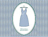 Front View Thumbnail - Cloudy & Pantone Turquoise Will You Be My Bridesmaid Card - Dress