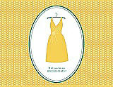 Front View Thumbnail - Daisy & Pantone Turquoise Will You Be My Bridesmaid Card - Dress