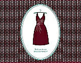 Front View Thumbnail - Garnet & Pantone Turquoise Will You Be My Bridesmaid Card - Dress